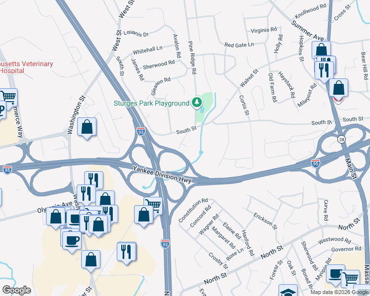 map of restaurants, bars, coffee shops, grocery stores, and more near 236 Walnut Street in Reading