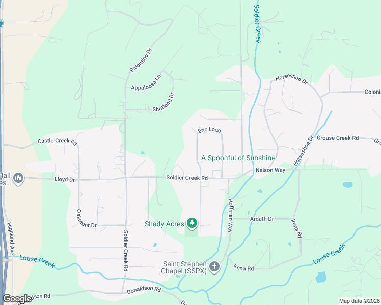 map of restaurants, bars, coffee shops, grocery stores, and more near 640 Eric Loop in Grants Pass