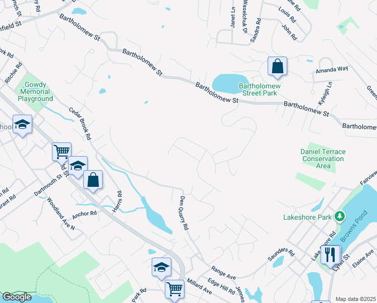 map of restaurants, bars, coffee shops, grocery stores, and more near 5 Manuel Drive in Peabody