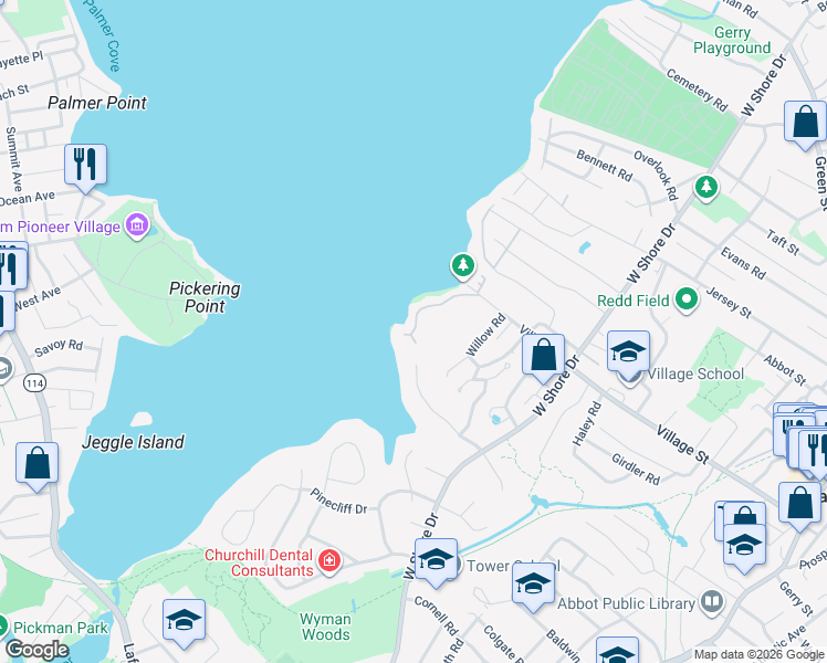 map of restaurants, bars, coffee shops, grocery stores, and more near 29 Nonantum Road in Marblehead