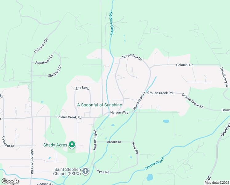 map of restaurants, bars, coffee shops, grocery stores, and more near 200 Horseshoe Drive in Grants Pass