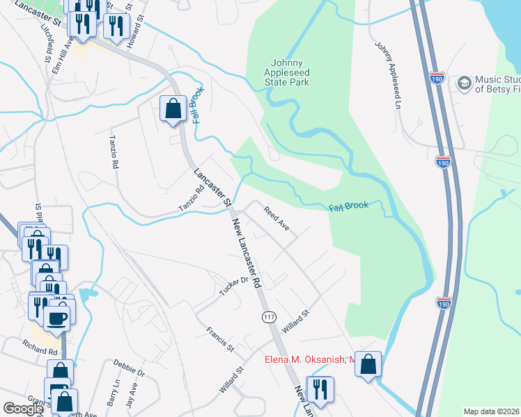 map of restaurants, bars, coffee shops, grocery stores, and more near 30 Reed Avenue in Leominster