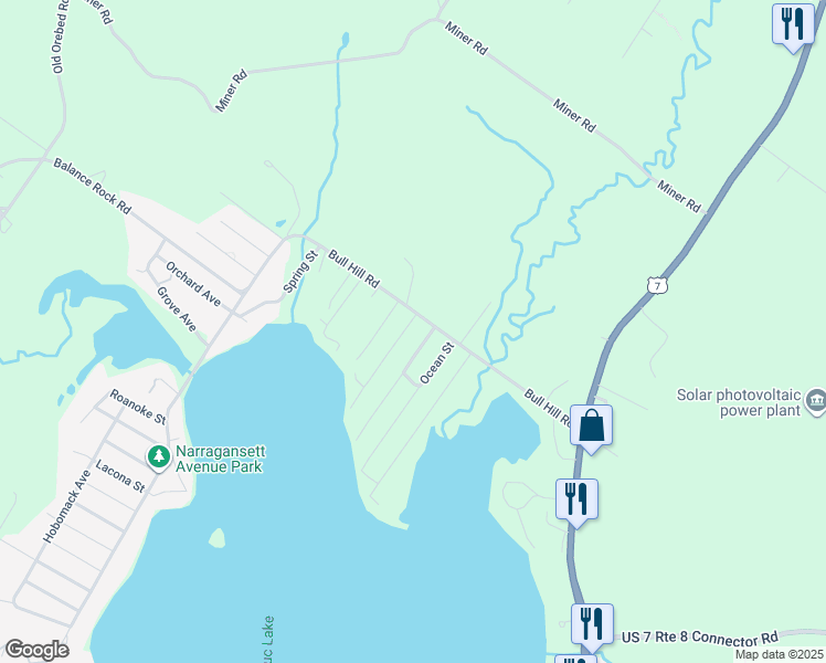 map of restaurants, bars, coffee shops, grocery stores, and more near 70 Bull Hill Road in Pittsfield