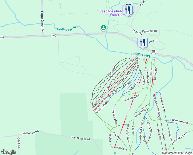 map of restaurants, bars, coffee shops, grocery stores, and more near 2199 S Hill Rd in Cortland