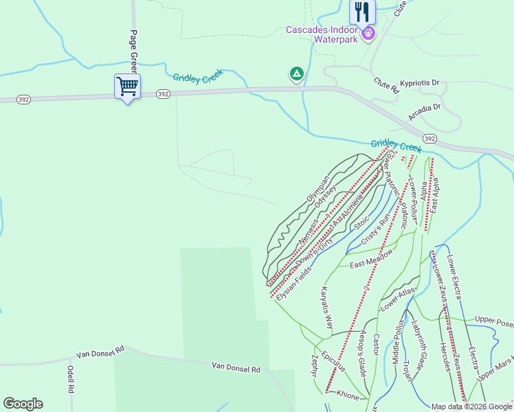map of restaurants, bars, coffee shops, grocery stores, and more near 1835-2199 S Hill Rd in Cortland