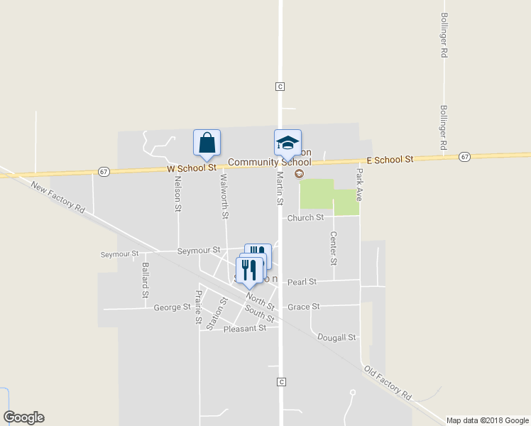 map of restaurants, bars, coffee shops, grocery stores, and more near 231 Martin Street in Sharon