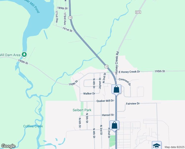 map of restaurants, bars, coffee shops, grocery stores, and more near 400 West Honey Creek Drive in Manchester