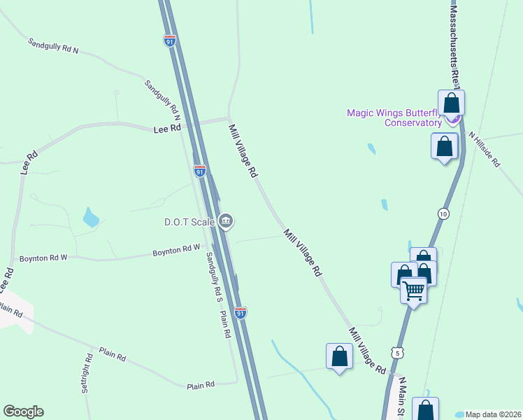 map of restaurants, bars, coffee shops, grocery stores, and more near 65a Mill Village Road in Deerfield