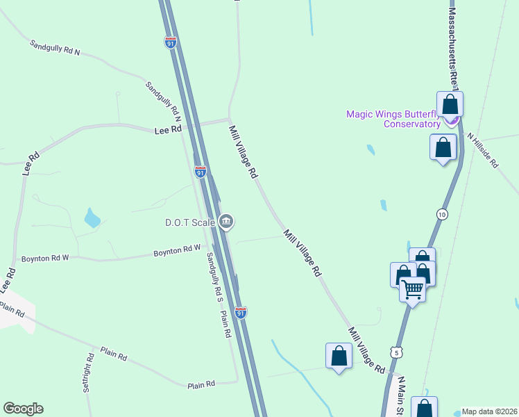 map of restaurants, bars, coffee shops, grocery stores, and more near 65a Mill Village Road in Deerfield