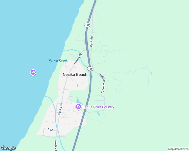 map of restaurants, bars, coffee shops, grocery stores, and more near 33055 Hillside Acres Road in Gold Beach