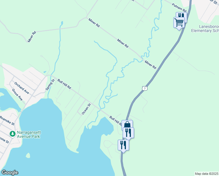 map of restaurants, bars, coffee shops, grocery stores, and more near 60 Bull Hill Road in Lanesborough