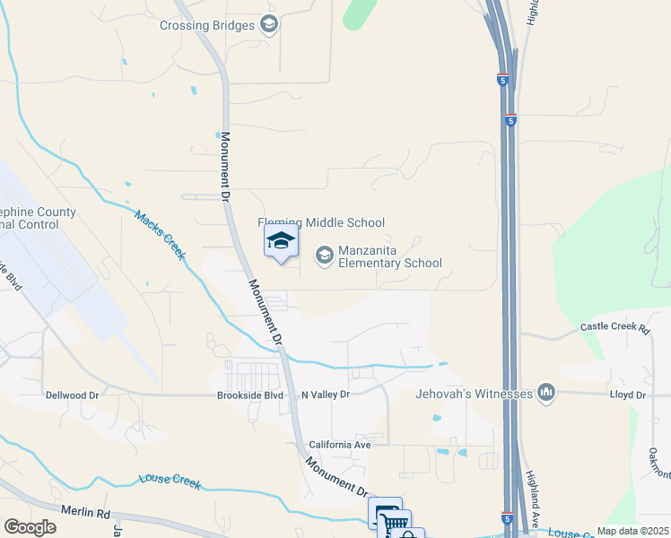 map of restaurants, bars, coffee shops, grocery stores, and more near 310 San Francisco Street in Grants Pass