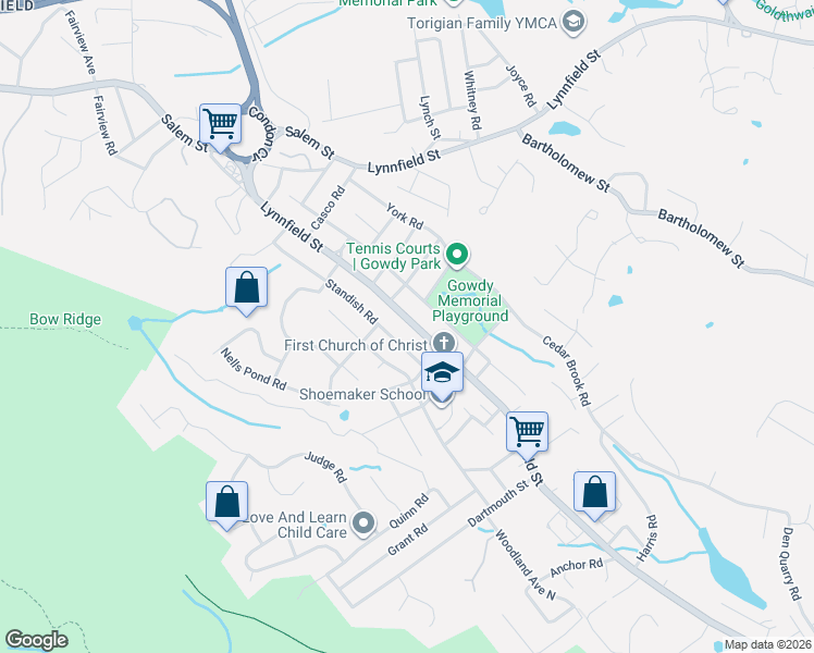 map of restaurants, bars, coffee shops, grocery stores, and more near 700 Lynnfield Street in Lynn