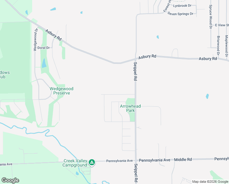 map of restaurants, bars, coffee shops, grocery stores, and more near 6359 Osage Drive in Asbury