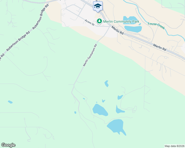 map of restaurants, bars, coffee shops, grocery stores, and more near 605 Merlin Sanitarium Road in Merlin