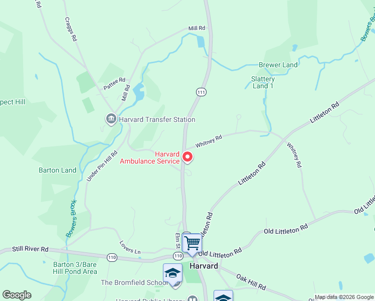 map of restaurants, bars, coffee shops, grocery stores, and more near in Harvard