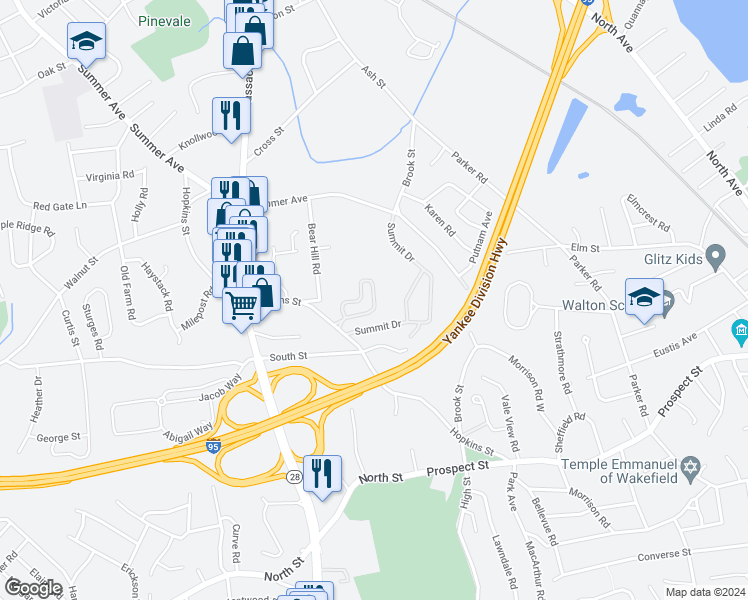 map of restaurants, bars, coffee shops, grocery stores, and more near 209 Gazebo Circle in Reading