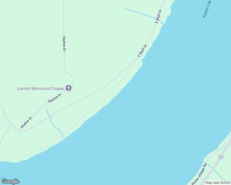 map of restaurants, bars, coffee shops, grocery stores, and more near 11705 East Bluff Drive in Yates County