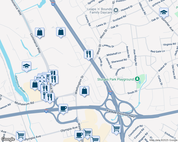 map of restaurants, bars, coffee shops, grocery stores, and more near 4 West Street in Reading