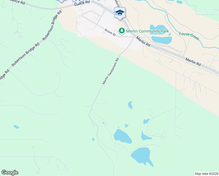 map of restaurants, bars, coffee shops, grocery stores, and more near 605 Merlin Sanitarium Road in Merlin