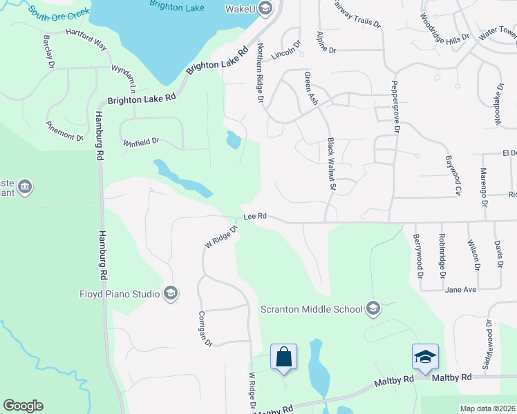 map of restaurants, bars, coffee shops, grocery stores, and more near 7999 Lee Road in Brighton