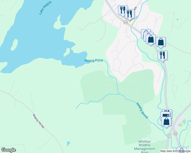 map of restaurants, bars, coffee shops, grocery stores, and more near 152 Skyline Drive in Acton