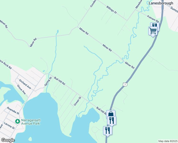 map of restaurants, bars, coffee shops, grocery stores, and more near 60 Bull Hill Road in Lanesborough