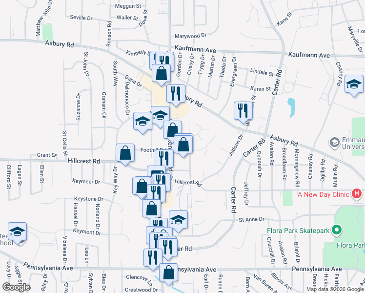 map of restaurants, bars, coffee shops, grocery stores, and more near in Dubuque
