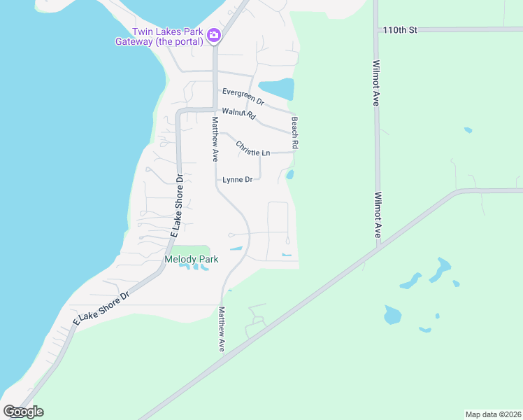 map of restaurants, bars, coffee shops, grocery stores, and more near 2121 Laurie Lane in Twin Lakes