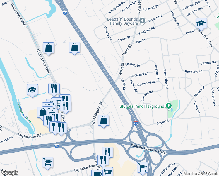 map of restaurants, bars, coffee shops, grocery stores, and more near 4 West Street in Reading