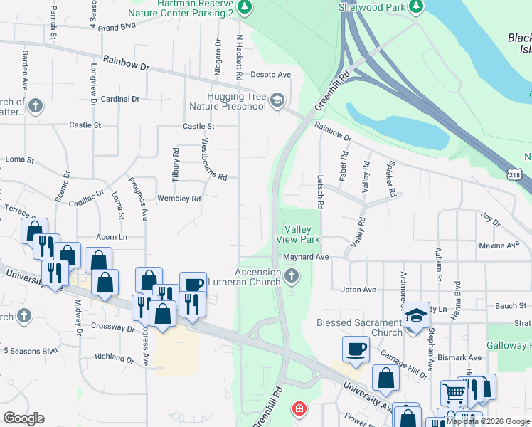 map of restaurants, bars, coffee shops, grocery stores, and more near 422 Norris Court in Waterloo