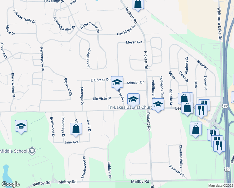 map of restaurants, bars, coffee shops, grocery stores, and more near 8889 Rio Vista Street in Brighton