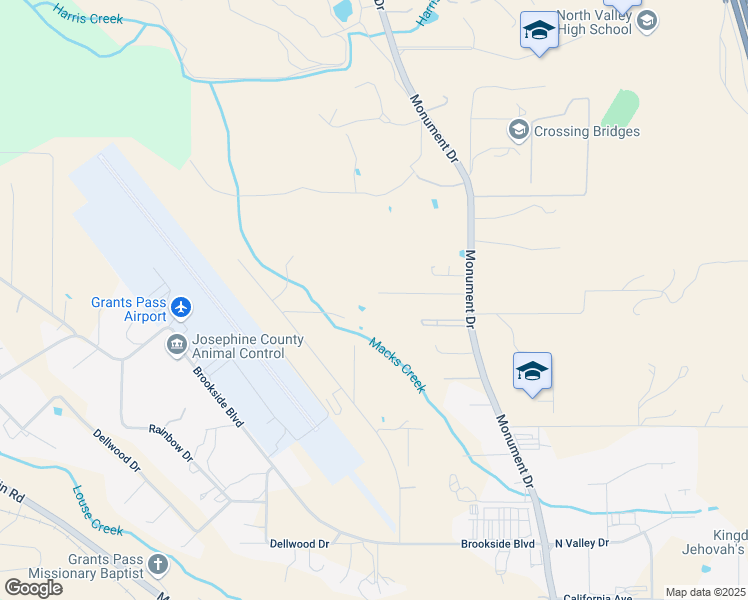 map of restaurants, bars, coffee shops, grocery stores, and more near 6168 Monument Drive in Grants Pass
