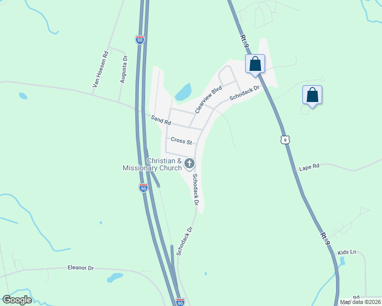 map of restaurants, bars, coffee shops, grocery stores, and more near 291 Schodack Dr in Castleton-on-Hudson