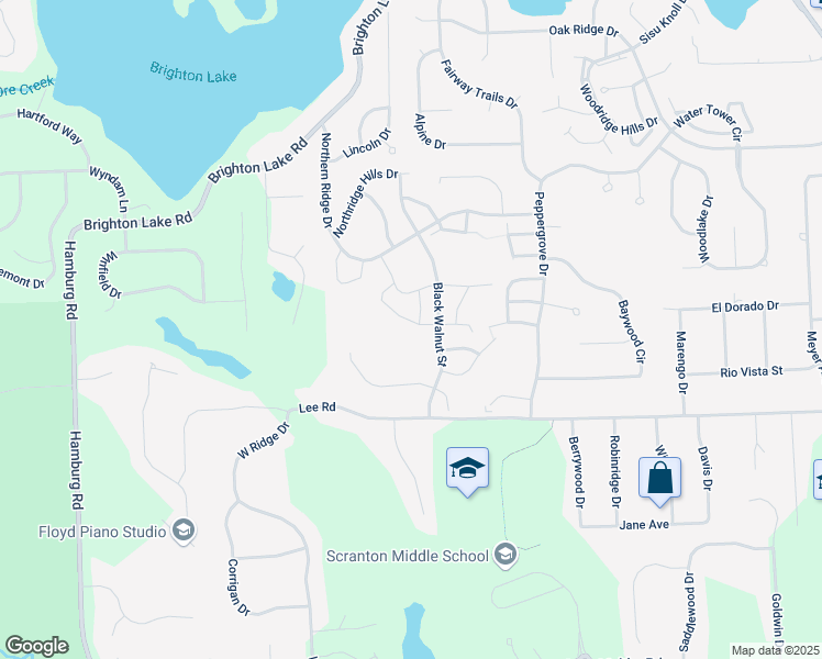 map of restaurants, bars, coffee shops, grocery stores, and more near 955 Lily pond Drive in Brighton