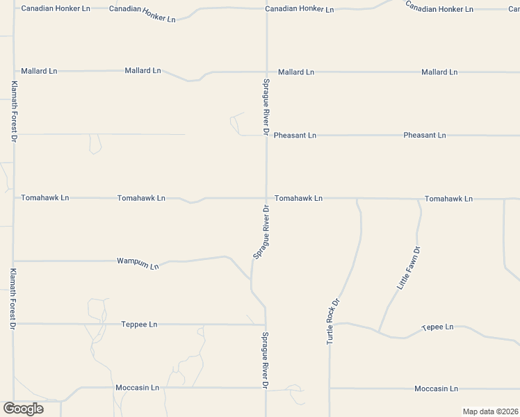 map of restaurants, bars, coffee shops, grocery stores, and more near Sprague River Drive in Chiloquin
