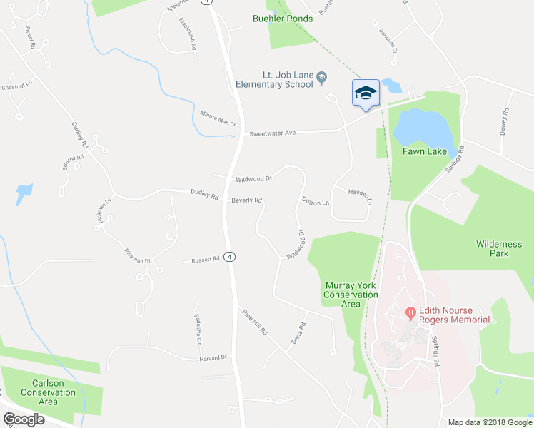 map of restaurants, bars, coffee shops, grocery stores, and more near 11 Beverly Road in Bedford