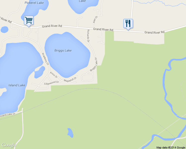 map of restaurants, bars, coffee shops, grocery stores, and more near 6245 Baldwin Circle in Brighton