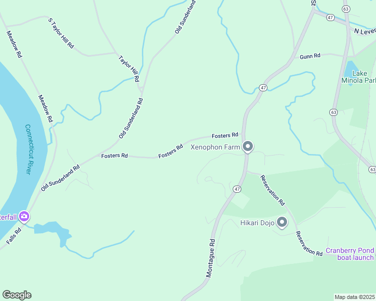 map of restaurants, bars, coffee shops, grocery stores, and more near 29 Fosters Road in Montague