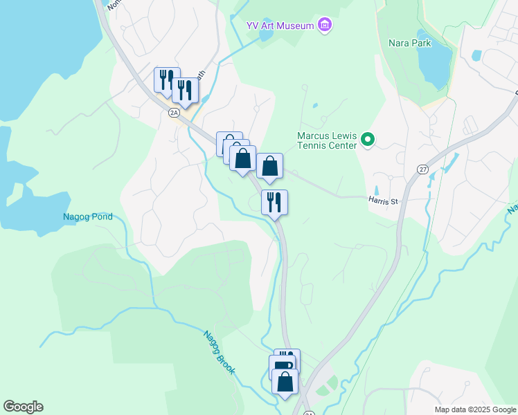 map of restaurants, bars, coffee shops, grocery stores, and more near 424 Great Road in Acton