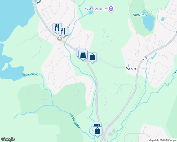 map of restaurants, bars, coffee shops, grocery stores, and more near 416 Great Road in Acton