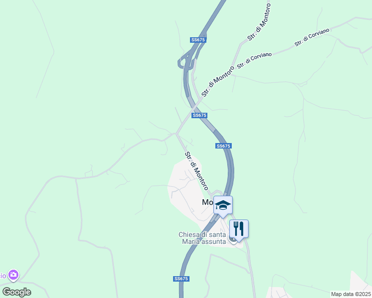 map of restaurants, bars, coffee shops, grocery stores, and more near 8a Strada di Montoro in Provincia di Terni