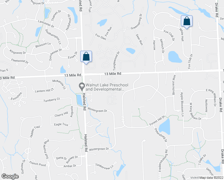 map of restaurants, bars, coffee shops, grocery stores, and more near 29310 Laurel Drive in Farmington Hills