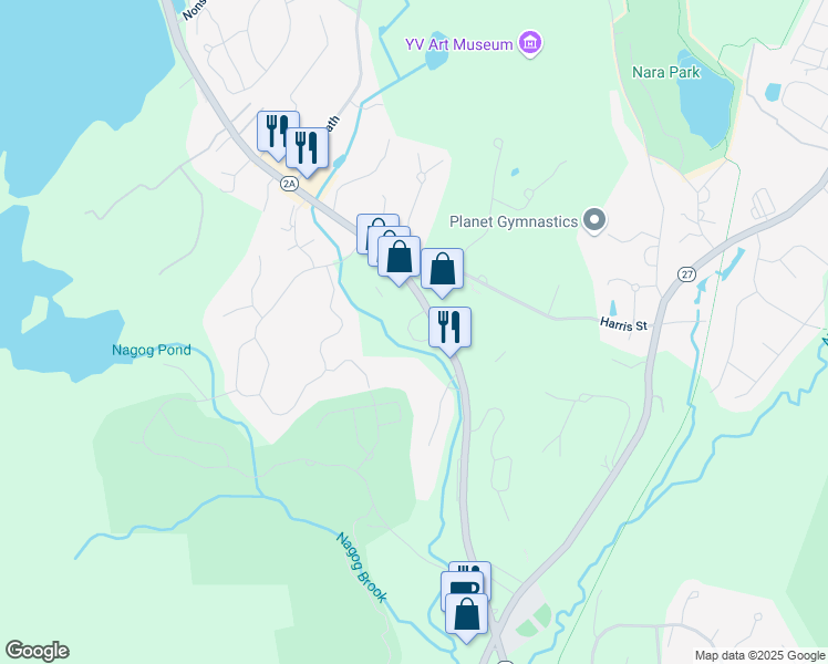 map of restaurants, bars, coffee shops, grocery stores, and more near 426 Great Road in Acton