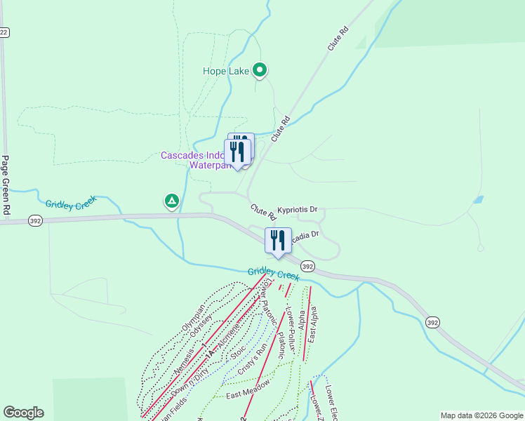 map of restaurants, bars, coffee shops, grocery stores, and more near 2162 Clute Road in Cortland