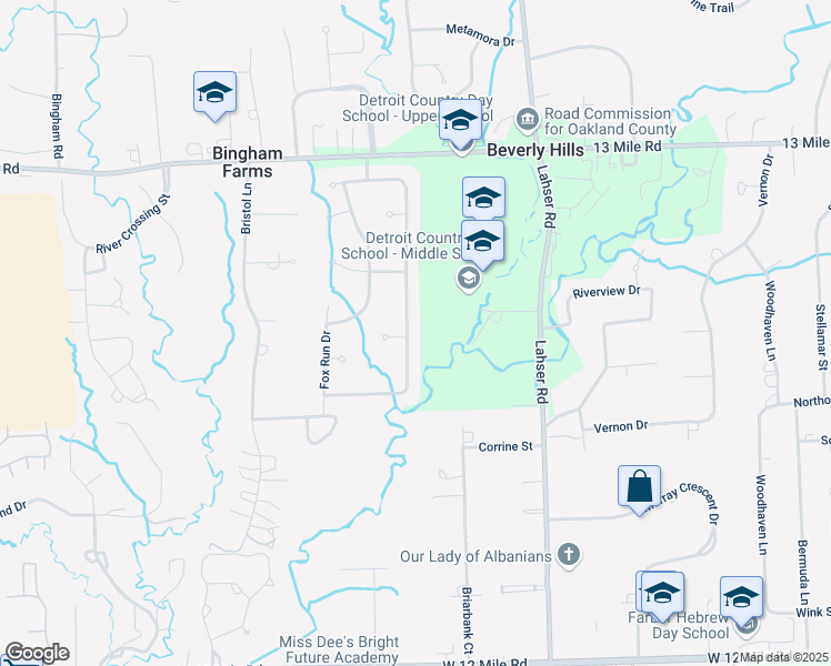 map of restaurants, bars, coffee shops, grocery stores, and more near 30310 Lincolnshire East in Beverly Hills