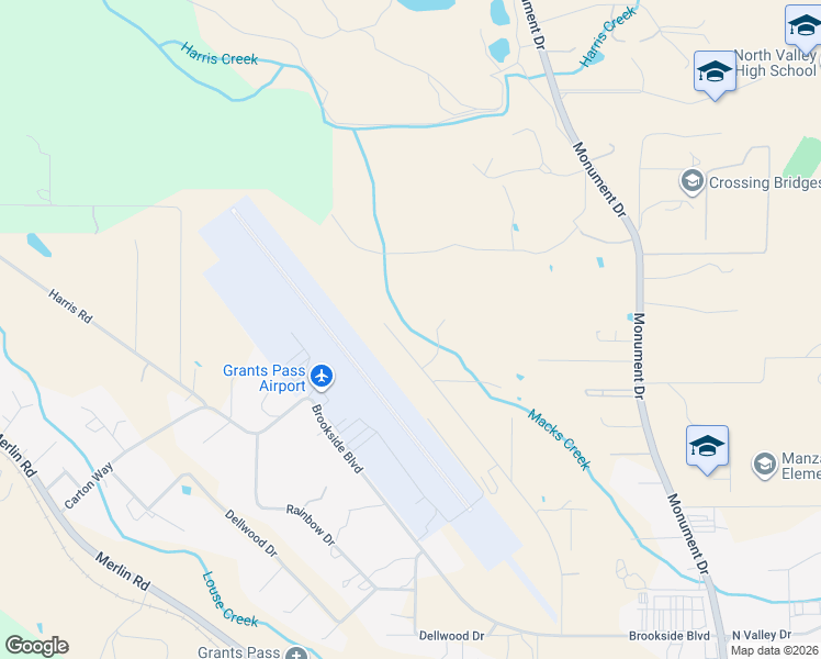 map of restaurants, bars, coffee shops, grocery stores, and more near 147 Hampshire Circle in Grants Pass