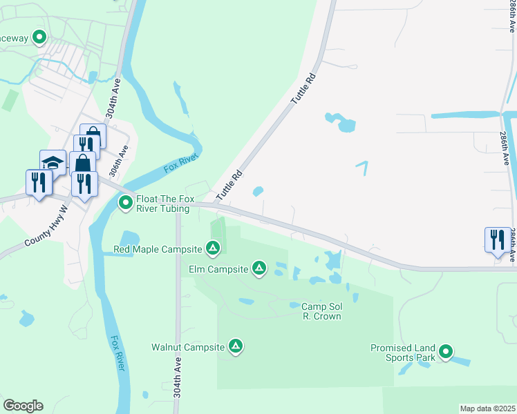 map of restaurants, bars, coffee shops, grocery stores, and more near 29820 Wilmot Road in Trevor