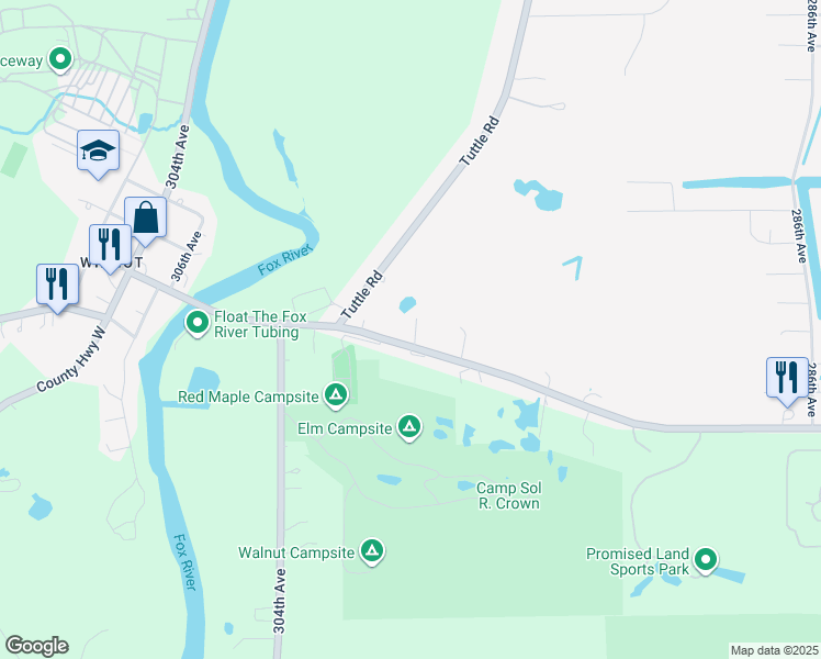 map of restaurants, bars, coffee shops, grocery stores, and more near 29820 Wilmot Road in Trevor