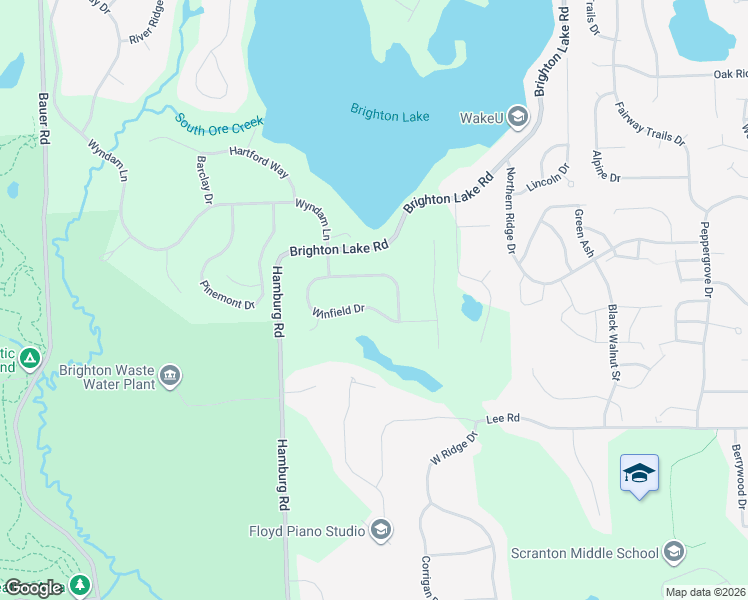 map of restaurants, bars, coffee shops, grocery stores, and more near 7811 Winfield Drive in Brighton